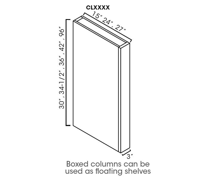 AW-CLB334-1/2 Ice White Shaker Column Box Base* (Special order item, eta 4-5 weeks)