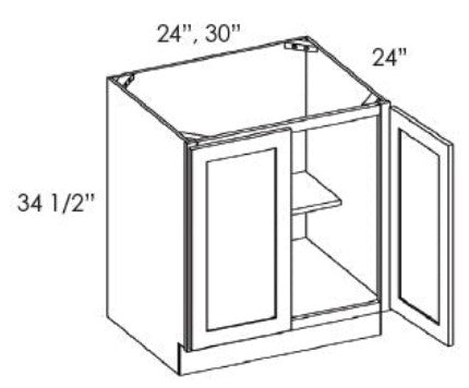 AR-FB24B Woodland Brown Shaker Base Cabinet