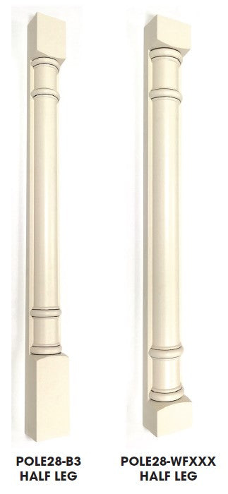 TQ-POLE28-W330 Townplace Crema Decorative Half Leg