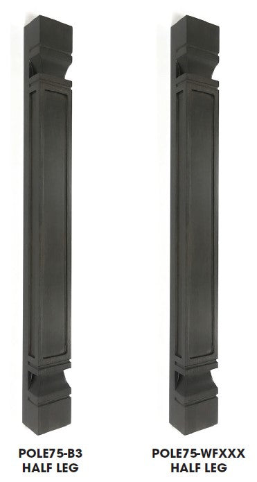 TS-POLE75-B3 Townsquare Grey Decorative Half Leg