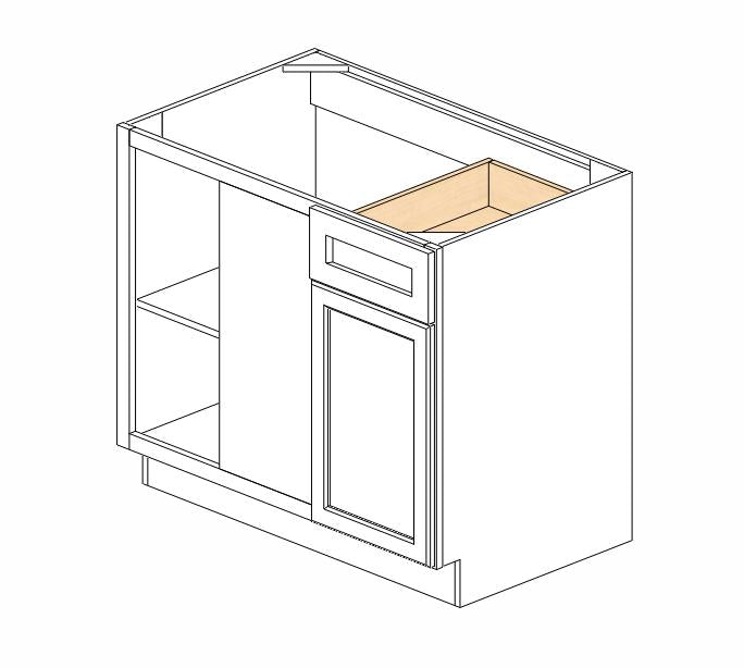 TS-BBLC42/45-39"W Townsquare Grey Blind Base Corner Cabinet