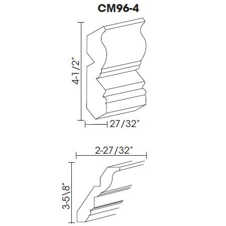 AW-CM96-4 Ice White Shaker Crown Molding