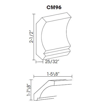 AW-CM96 Ice White Shaker Crown Molding