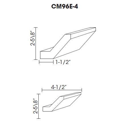 AW-CM96E-4 Ice White Shaker Crown Molding