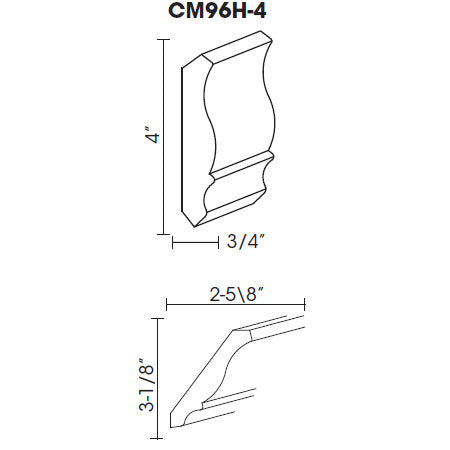 TS-CM96H-4 Townsquare Grey Crown Molding