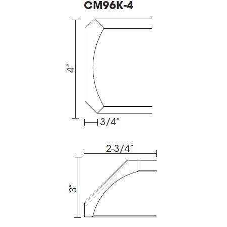 AW-CM96K-4 Ice White Shaker Crown Molding