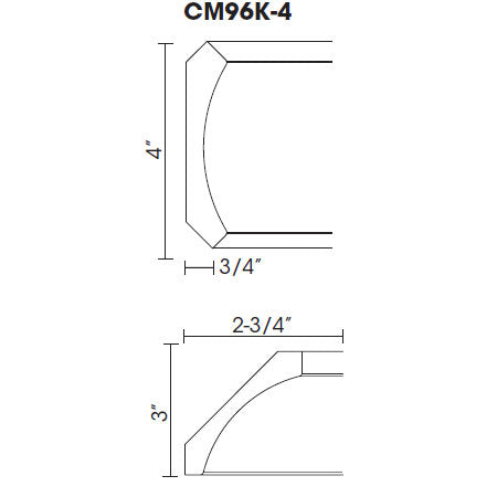 AG-CM96K-4 Greystone Shaker Crown Molding