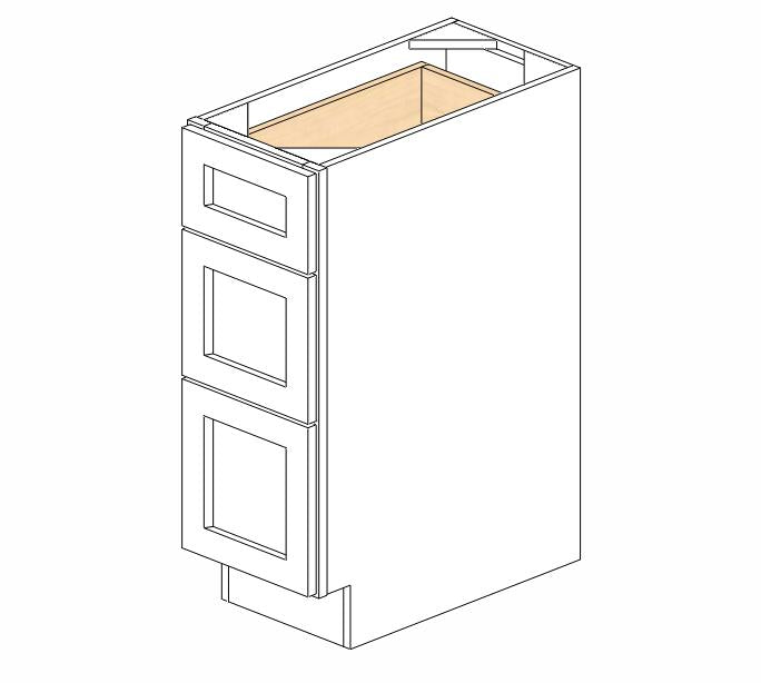 AX-DB12(3) Xterra Blue Shaker Drawer Base Cabinet