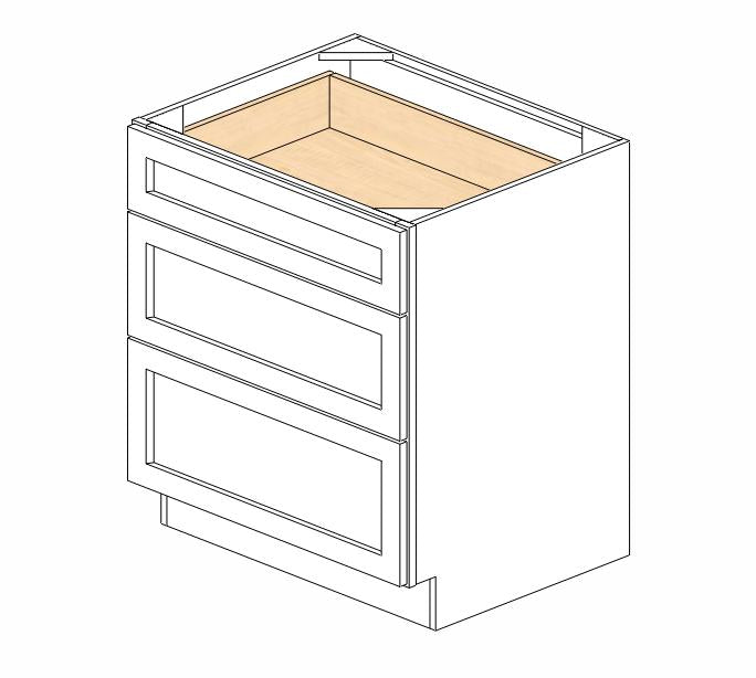 AX-DB30(3) Xterra Blue Shaker Drawer Base Cabinet