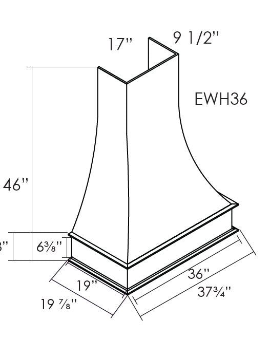 AW-EWH36 Ice White Shaker Wood Hood* (Special order item, eta 4-5 weeks)