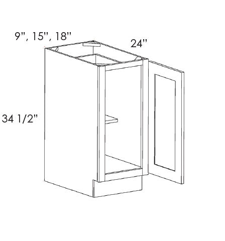 AB-FB15 Lait Grey Shaker Base Cabinet