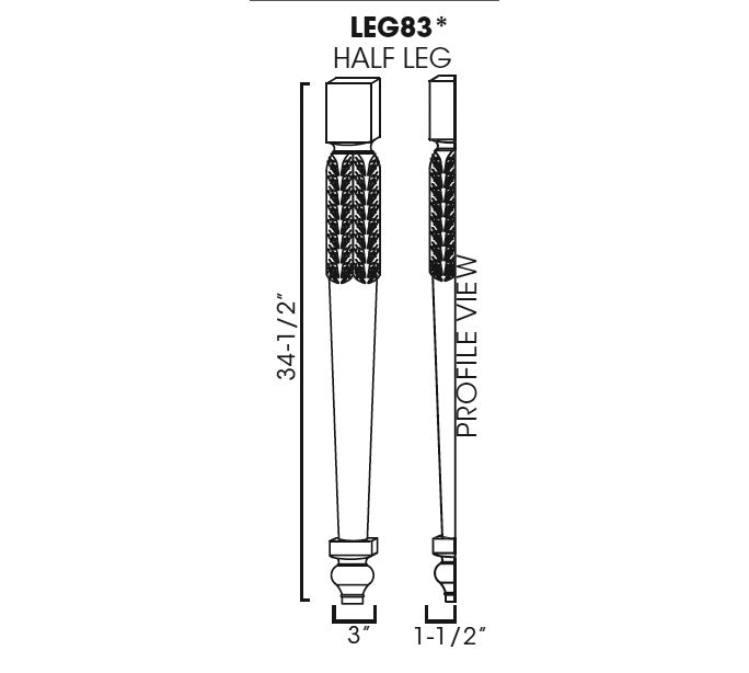 TQ-LEG83 Townplace Crema Decorative Half Leg