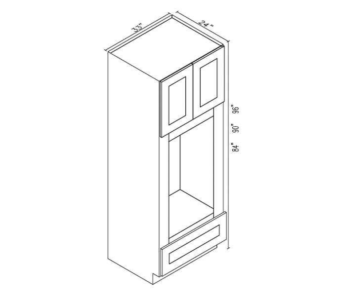 GW-OM3384B Gramercy White Double Oven Cabinet