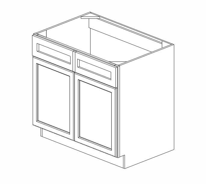 AW-SB36B Ice White Shaker Sink Base Cabinet