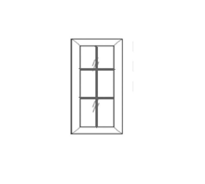 TW-W1842MGD Uptown White Mullion Glass Door for W1842