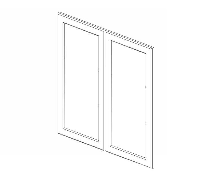 AW-W2436BGD Ice White Shaker Glass Doors for W2436B (2pcs/set)* (Special order item, eta 4-5 weeks)